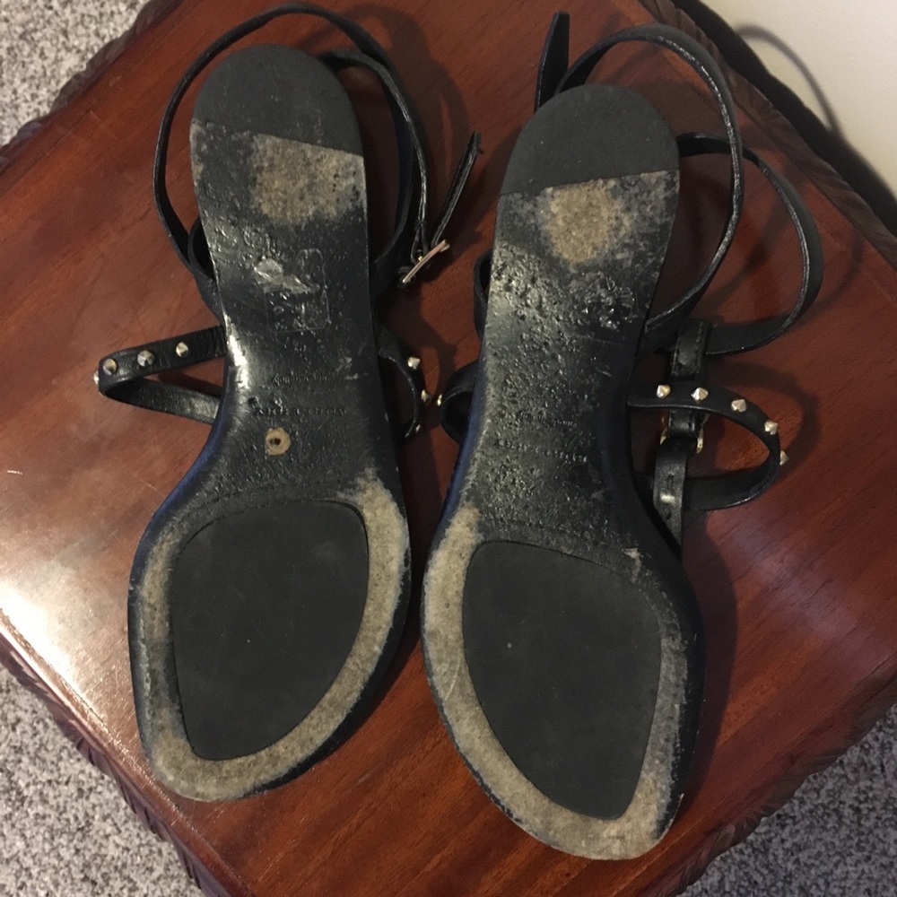 Burberry Black T Strap Studded Flat Sandals - Picture 5 of 7
